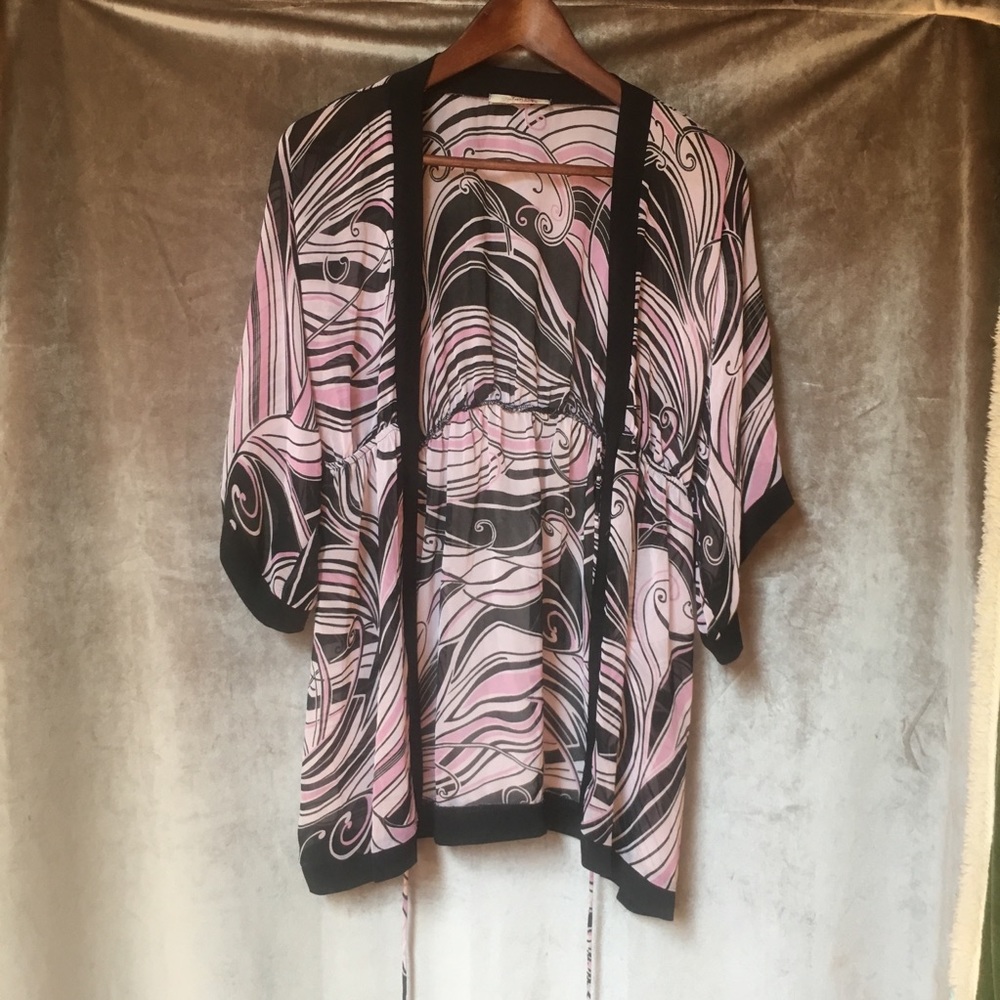 Janette Abstract See Through Beach Cover Up Top